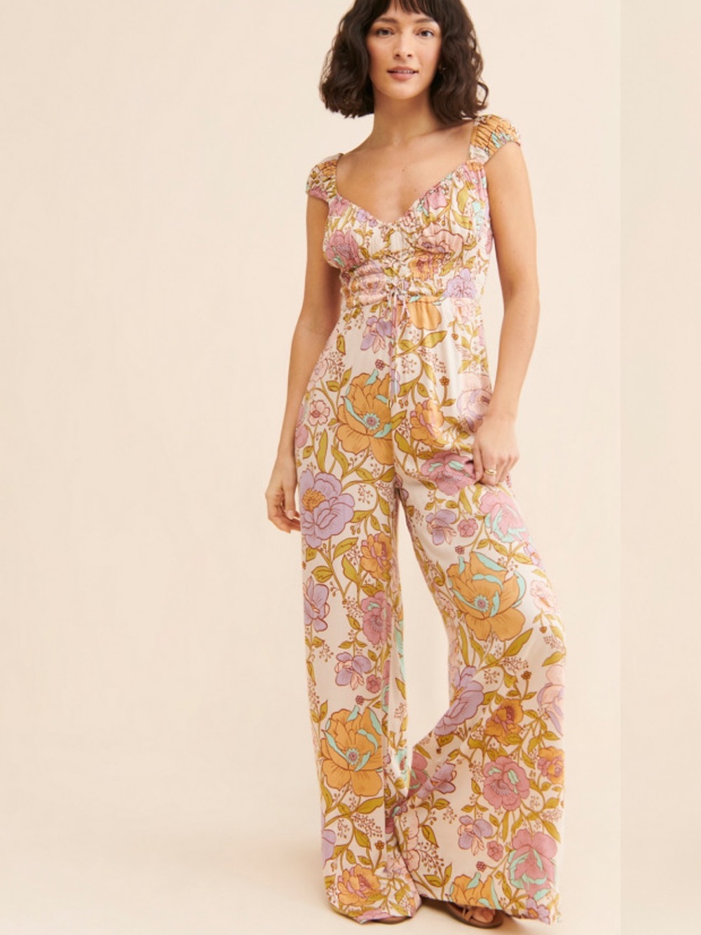 Free People Rolling Hills Floral Wide-Leg Jumpsuit